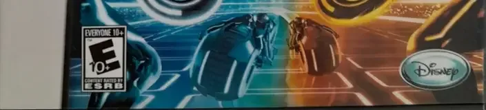 Tron: Evolution, the ESRB box on its front