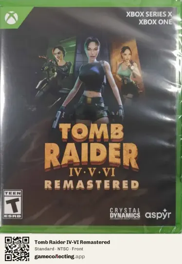 Tomb Raider IV-VI Remastered Xbox Series X, NTSC box front