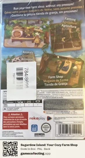 Sugardew Island: Your Cozy Farm Shop Nintendo Switch, PAL box back