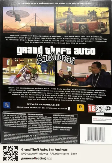 Grand Theft Auto: San Andreas Computer, Germany box back