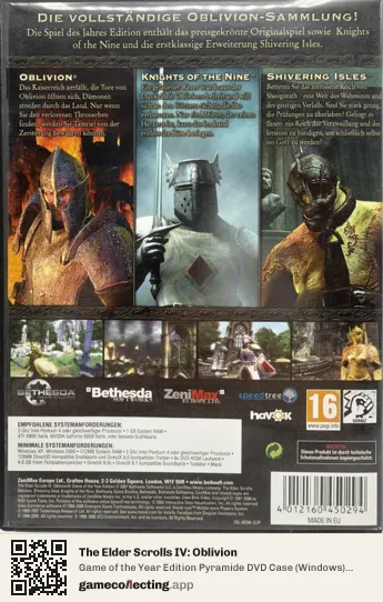 The Elder Scrolls IV: Oblivion Computer, Germany box back