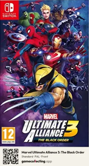 Marvel Ultimate Alliance 3: The Black Order Nintendo Switch, PAL box front