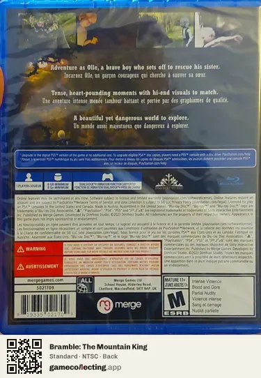 Bramble: The Mountain King PlayStation 4, NTSC box back