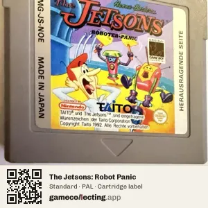 The Jetsons: Robot Panic Game Boy, PAL cartridge label