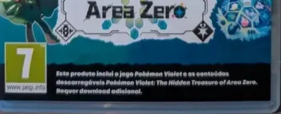 Pokémon Violet, the PEGI square on its front