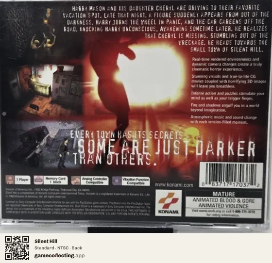 Silent Hill PlayStation, NTSC box back