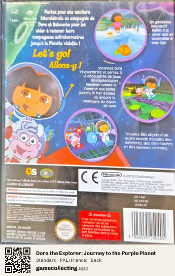 Dora the Explorer: Journey to the Purple Planet Nintendo GameCube, France box back