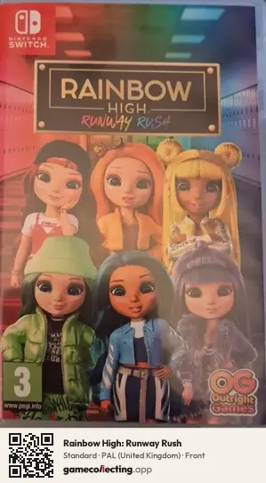 Rainbow High: Runway Rush Nintendo Switch, United Kingdom box front