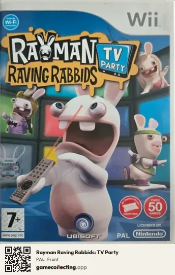 Rayman Raving Rabbids: TV Party Nintendo Wii, PAL box front