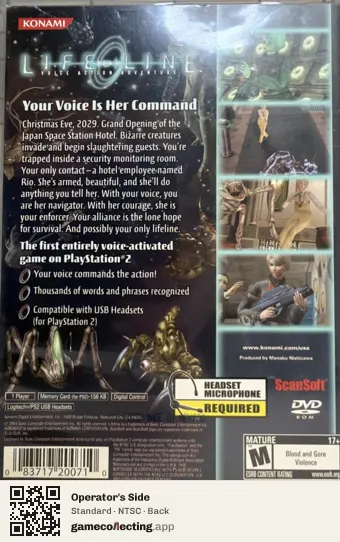 Operator's Side PlayStation 2, NTSC box back