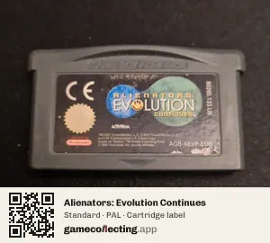 Alienators: Evolution Continues Game Boy Advance, PAL cartridge label