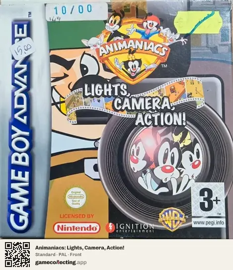 Animaniacs: Lights, Camera, Action! Game Boy Advance, PAL box front