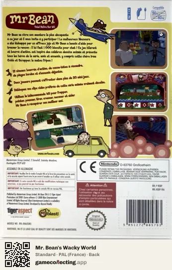 Mr. Bean's Wacky World Nintendo Wii, France box back