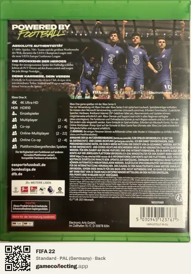 FIFA 22 Xbox One, Germany box back