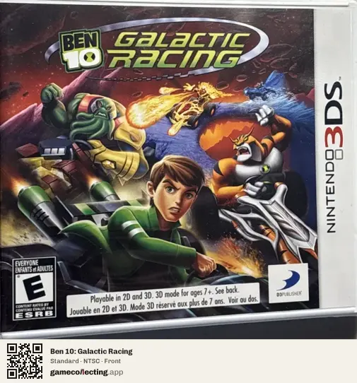 Ben 10: Galactic Racing Nintendo 3DS, NTSC box front