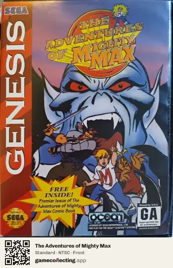 The Adventures of Mighty Max Sega Mega Drive / Genesis, NTSC box front