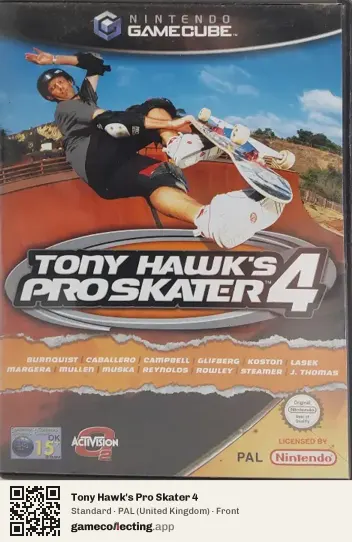 Tony Hawk's Pro Skater 4 Nintendo GameCube, United Kingdom box front