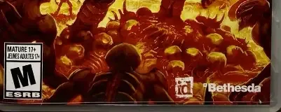 Doom, the ESRB box on its front