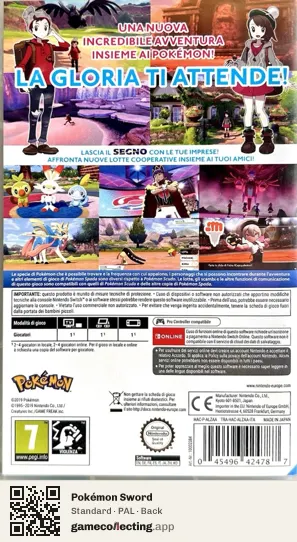 Pokémon Sword Nintendo Switch, PAL box back
