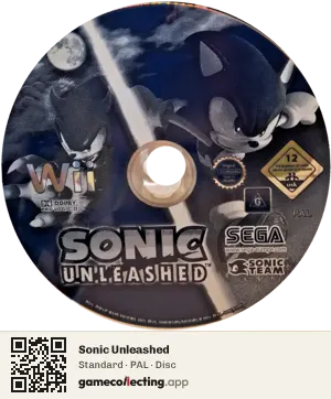 Sonic Unleashed Nintendo Wii, PAL disc
