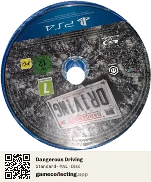 Dangerous Driving PlayStation 4, PAL disc