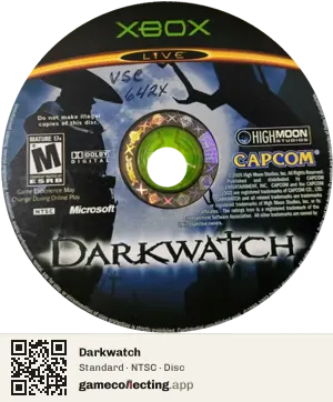 Darkwatch Xbox, NTSC disc