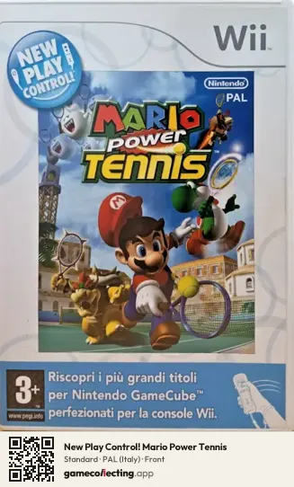 New Play Control! Mario Power Tennis Nintendo Wii, Italy box front