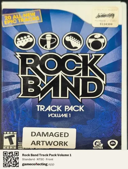 Rock Band Track Pack Volume 1 Nintendo Wii, NTSC box front
