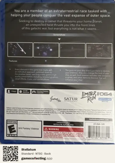 Stellatum PlayStation 5, NTSC box back