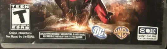 DC Universe Online, the ESRB box on its front