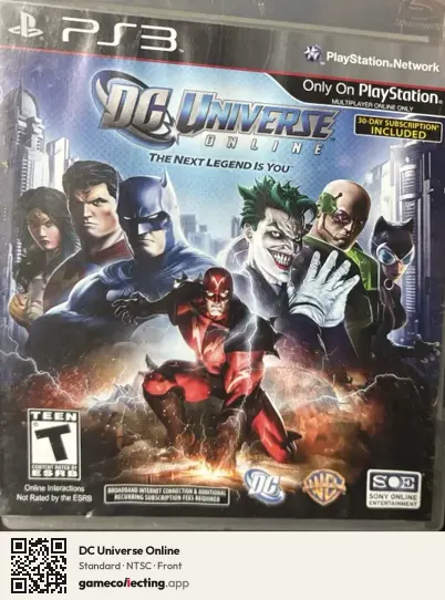 DC Universe Online PlayStation 3, NTSC box front