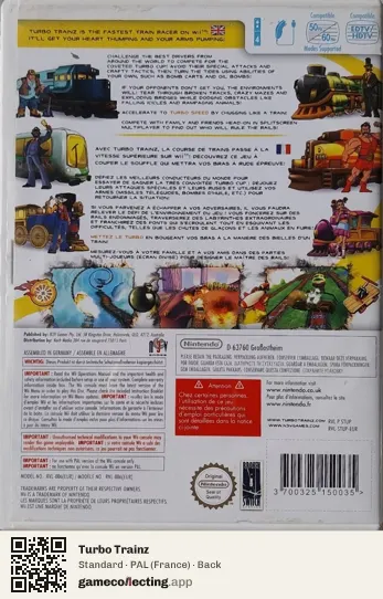 Turbo Trainz Nintendo Wii, France box back