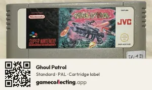 Ghoul Patrol Super Nintendo Entertainment System, PAL cartridge label