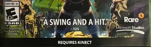 Kinect Sports Rivals, the ESRB box on its front