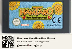 Hamtaro: Ham-Ham Heartbreak Game Boy Advance, PAL cartridge label