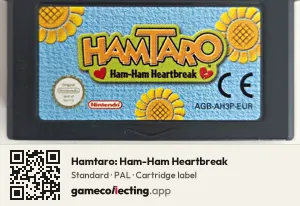 Hamtaro: Ham-Ham Heartbreak Game Boy Advance, PAL cartridge label