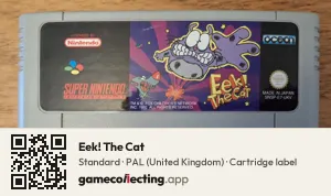 Eek! The Cat Super Nintendo Entertainment System, PAL cartridge label