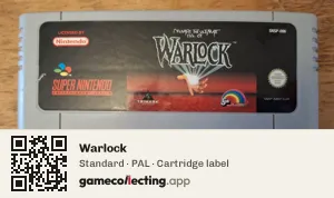 Warlock Super Nintendo Entertainment System, PAL cartridge label