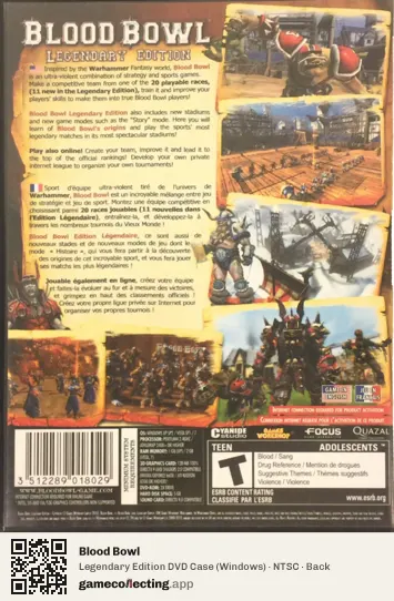 Blood Bowl Computer, NTSC box back