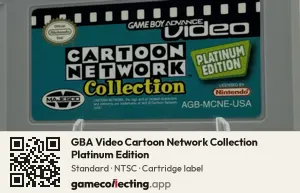 GBA Video Cartoon Network Collection Platinum Edition Game Boy Advance, NTSC cartridge label