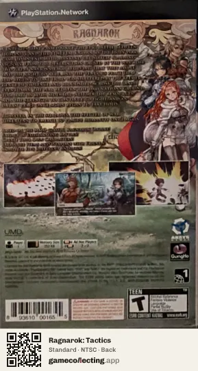 Ragnarok: Tactics PlayStation Portable, NTSC box back