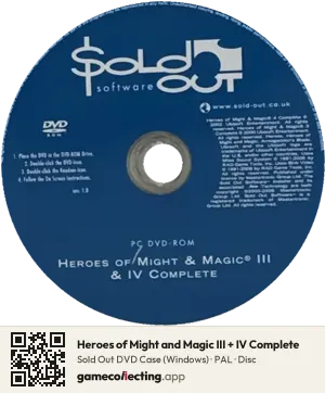 Heroes of Might and Magic III + IV Complete Computer, PAL disc