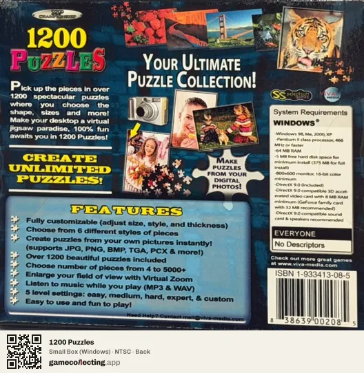 1200 Puzzles Computer, NTSC box back
