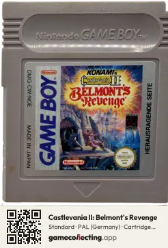Castlevania II: Belmont's Revenge Game Boy, PAL cartridge label