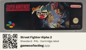 Street Fighter Alpha 2 Super Nintendo Entertainment System, PAL cartridge label