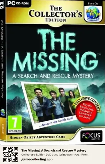 The Missing: A Search and Rescue Mystery Computer, PAL box front