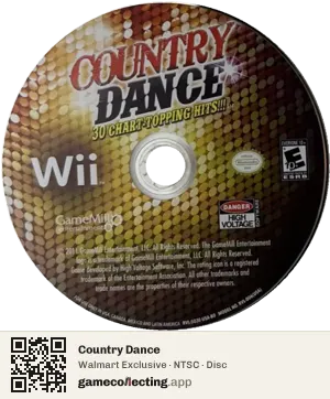 Country Dance Nintendo Wii, NTSC disc