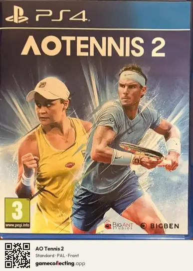 AO Tennis 2 PlayStation 4, PAL box front