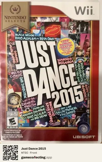 Just Dance 2015 Nintendo Wii, NTSC box front