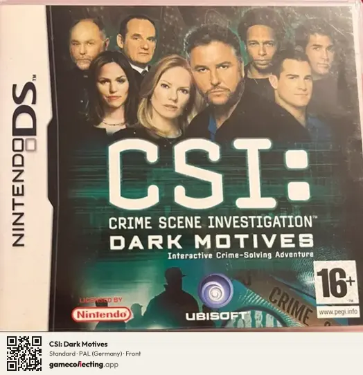 CSI: Dark Motives Nintendo DS, Germany box front